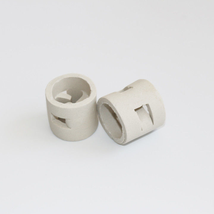16mm 25mm 38mm 50mm Ceramic Pall Ring Tower Packing For Adsorption Column